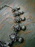 Silver Necklace with Nagru Pendant-Silver Neckpiece-House of Taamara-House of Taamara