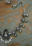 Silver Necklace with Nagru Pendant-Silver Neckpiece-House of Taamara-House of Taamara