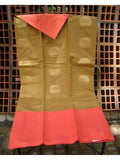 Snuff/Orange Kanchi Cotton Saree-Saree-House of Taamara-House of Taamara