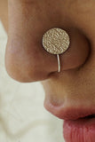 Textured Circular Silver Nosepin-Nose Pins-House of Taamara-House of Taamara