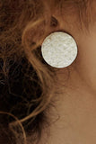 Textured Geometric Silver Earrings-Earrings-House of Taamara-House of Taamara