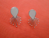 White Enameled Silver Earrings-Earrings-House of Taamara-House of Taamara