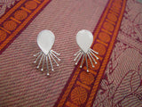 White Enameled Silver Earrings-Earrings-House of Taamara-House of Taamara