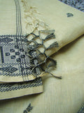 Wood Fence/Black Linen Saree-Saree-House of Taamara-House of Taamara