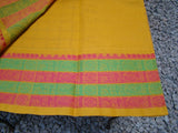 Yellow Checks Kanchi Cotton Saree-Saree-House of Taamara-House of Taamara