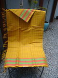 Yellow Checks Kanchi Cotton Saree-Saree-House of Taamara-House of Taamara