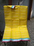 Yellow Checks Mangalgiri Silk Cotton Saree-Saree-House of Taamara-House of Taamara