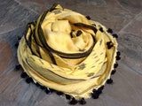 Yellow/Black Linen Saree-Saree-House of Taamara-House of Taamara