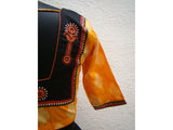 Yellow/Black/Brown Cotton Blouse Size-36-Blouse-House of Taamara-House of Taamara