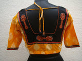 Yellow/Black/Brown Cotton Blouse Size-36-Blouse-House of Taamara-House of Taamara