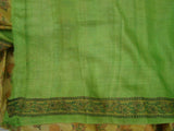Yellow/Green Printed Tussar Silk Saree-Silk Saree-House of Taamara-House of Taamara