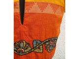 Yellow/Orange Cotton Blouse Size-36-Blouse-House of Taamara-House of Taamara