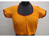 Yellow/Orange Cotton Blouse Size-38-Blouse-House of Taamara-House of Taamara