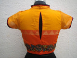 Yellow/Orange Cotton Blouse Size-38-Blouse-House of Taamara-House of Taamara