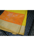 Yellow/Orange Silk Cotton Saree-Silk Cotton Saree-House of Taamara-House of Taamara