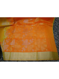 Yellow/Orange Silk Cotton Saree-Silk Cotton Saree-House of Taamara-House of Taamara