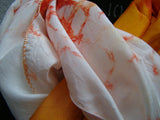 Yellow/Rust/White Shibori Silk Stole-Silk Stole-House of Taamara-House of Taamara